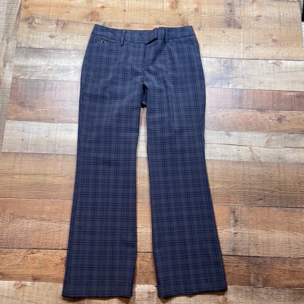 Roz & Ali Blue/Gray Plaid Trousers size 4